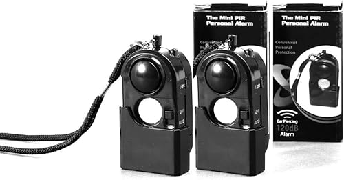 Mini alarma portátil con detector de movimiento + sirena de perforación de oreja de 120 dB + luz LED SOS, dispositivo de seguridad de habitación de