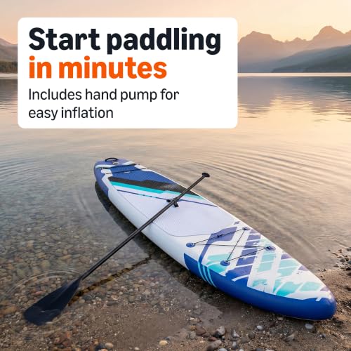 Amazon Basics Tabla de Stand Up Paddle con Kit Completo de Accesorios, Ligera, 132 x 33 pulgadas, Azul miniatura 4