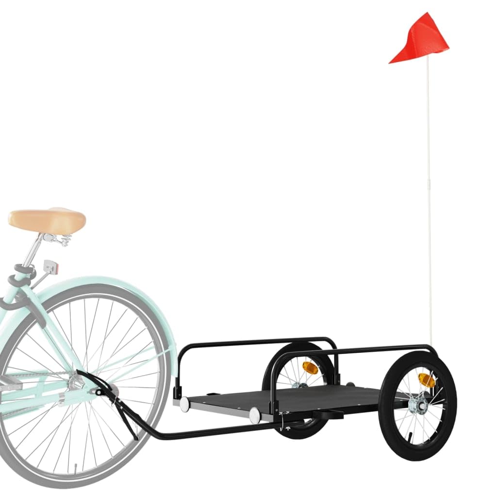 Genérico Remolque para Bicicletas Hierro Negro 126x63x34 cm,Deportes,Actividades al Aire Libre,Ciclismo,Accesorios para Bicicletas,Remolques para Bicicletas,94202
