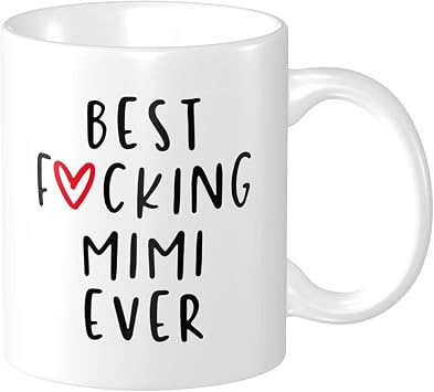 Funny Mimi Coffee Mug, Best Mimi Grandma Christmas Birthday Gifts for Grandma Mom Aunt Mothers Day Present Tea Cup from Grandchildren Granddaughter Grandson Ceramic White 11 Oz