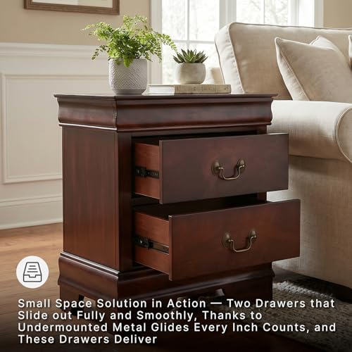 Signature Design by Ashley Alisdair 2 Drawer Nightstand, Reddish Brown - image 3
