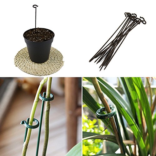 Exttlliy Plastic Garden DIY Plant Support Climbing Trellis Flower Supports for Chinese Rose/Orchid Stem Random Color (10Pcs) - Thumbnail 3