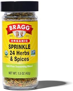 Bragg Organic Sprinkle Seasoning: 24 Herbs & Spices, Salt-Free Blend for Veggies, Meats & Salads - 1.5 oz