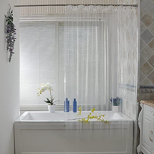 KELINFONG Clear Shower Curtain Liner, 72x72 Inches Lightweight PEVA Plastic Waterproof Clear Shower Curtain with Rustproof Grommets and Hooks,See-Through Shower Curtain for Bathroom Home Bathtub - image 1