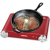 Cusimax Hot Plate Electric Single Burner 1500W Portable Stove Electric Hot Plates for Cooking, Adjustable Temperature Control, Compatible with All Cookwares, Upgraded Version