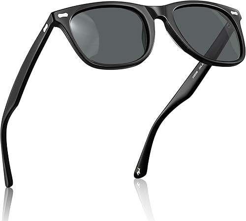 CARFIA Lentes de sol polarizados cuadrados para hombre, protección UV400, acetato retro, hechos a mano, hechos a mano