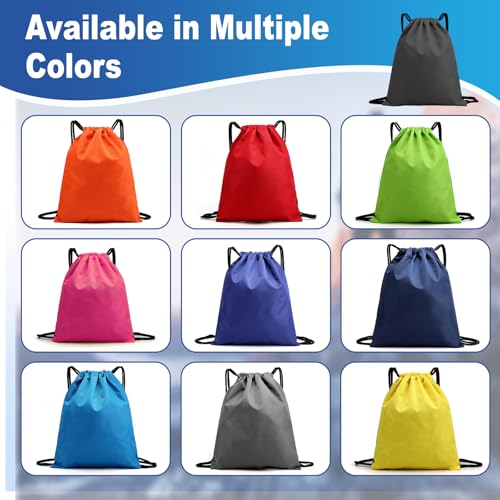 Image of 2-Pack Waterproof Drawstring Backpacks, Soccer-Texture Oxford Fabric, 16.9 inch x 13.8 inch, Lightweight 0.19 lb Each, No Eyelets, Gym & Marathon Gear Sacks(Green)