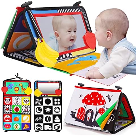 Tummy Time Baby Mirror and Book Infant Toys Cover