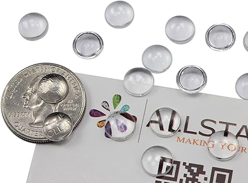 Allstarco - Cabujones acrílicos redondos transparentes de 0.315 pulgadas, gemas de plástico para hacer joyas, aretes de bricolaje, colgantes, 75
