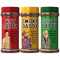 BBQ Rub Dad Gift Set - Sugar Daddy, Hot Daddy, Smoky Daddy. Barbecue Seasoning, Valentines Day Gift for Him Fathers Day Dad Gifts Christmas Stocking Stuffers for Dads Birthday Gifts for Men