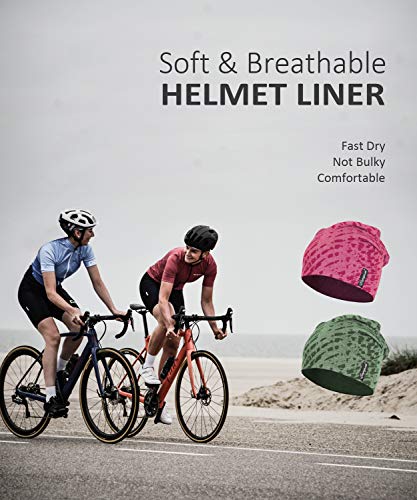 Empisports 10" Multifunctional Soft Fashion Lightweight Beanies Hats, Cooling Running Skull Cap Helmet Liner Sleep Caps (Rose, 1) #TOP5