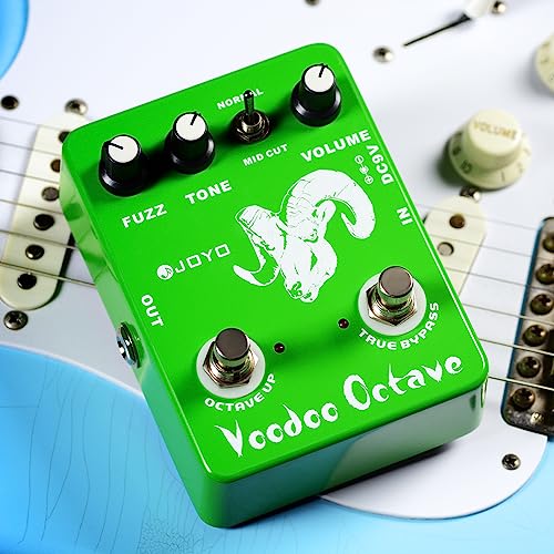 Image of JOYO Octave Fuzz Guitar Pedal, Germanium-Driven 60's Fuzz Tone with Octave Up & Mid-Cut Switch for Electric Guitar, True Bypass (Voodoo JF-12)
