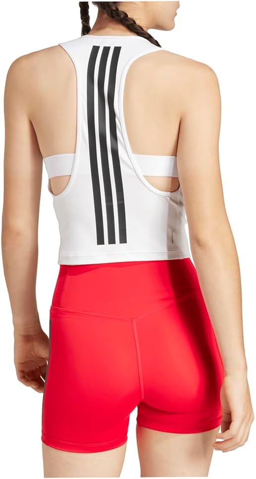 adidas Womens Power 3-Stripes Racerback Tank Casual - White - Size XL - Image 3