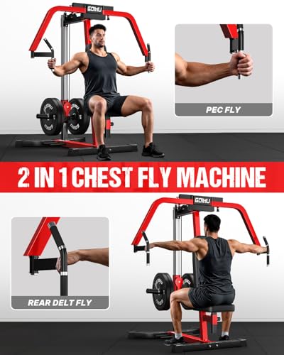 Image of Chest Fly Machine, CF01-PRO PEC Fly and Reverse Delt Machine, Upper Body Workout Equipment with Adjustable Backrest for Pectoral and Rear Deltoid, Chest Training Machine for Home Gym