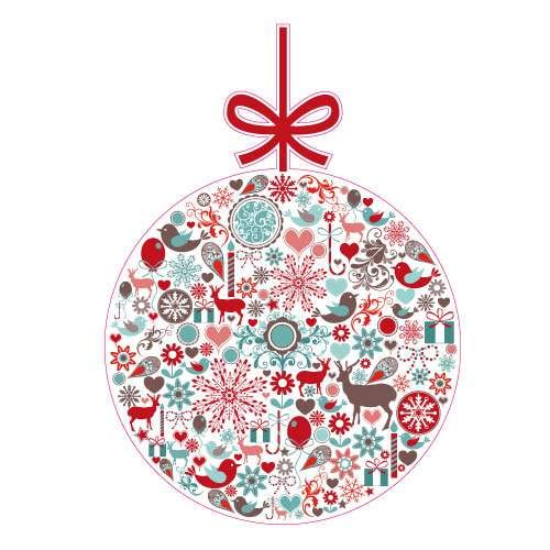 Adzif.biz Le sticker de decoration - Sticker Boule de Noël Esprit Scandinave - Lot de 2-210 x 300 mm (21 x 30 cm) - décoration pour vitre