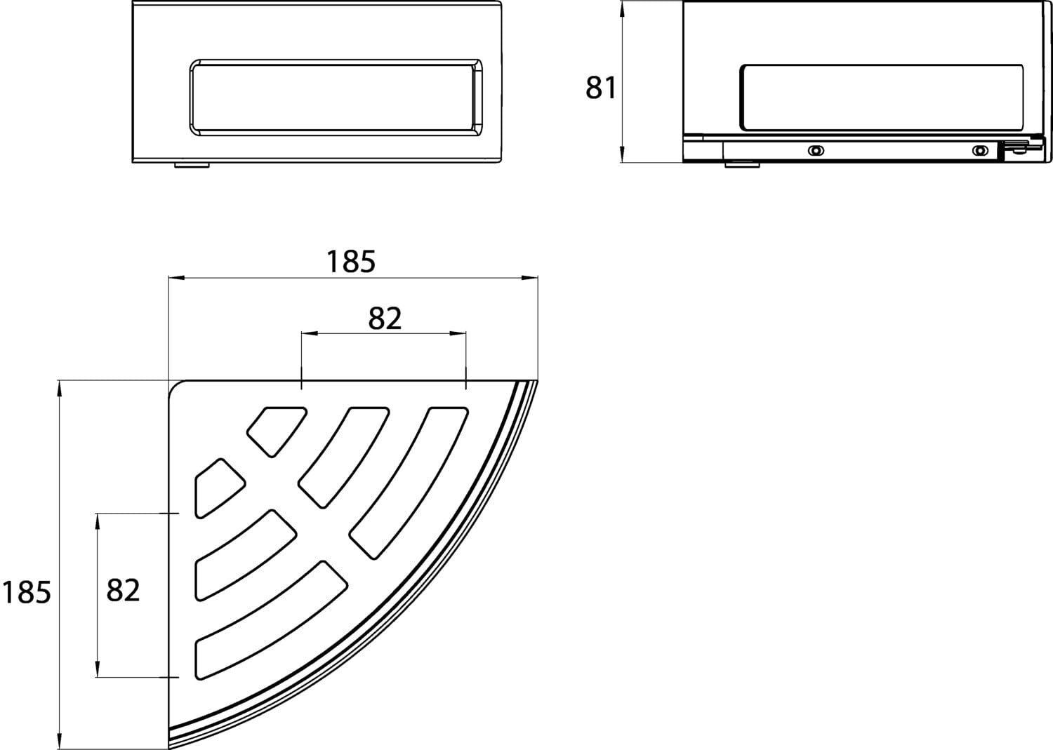 Emco SYSTEM2 Eckschwammkorb zum Schrauben, Korb separat abnehmbar, hochwertige Duschablage aus Metall, Duschkorb für Badutensilien, chromfarben, Eckwandkorb, Silber - chrom
