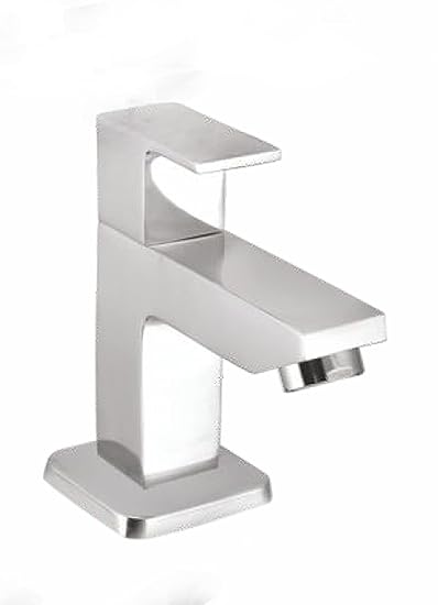 VALDO Square kubix Brass Pillar Cock with Foam Flow Tap Wash Basin Tap and Kitchen, Bathroom Basin Taps