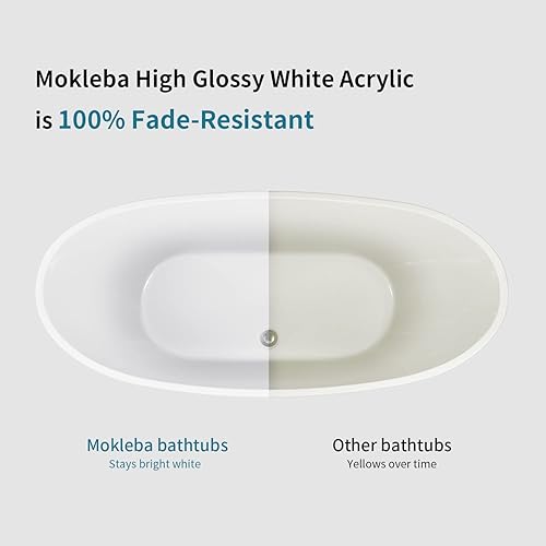 Miniatura 7 de Bañera independiente Lucite de acrílico de 62 pulgadas, doble forma de pantufla contemporánea con drenaje cromado de puntera, desbordamiento