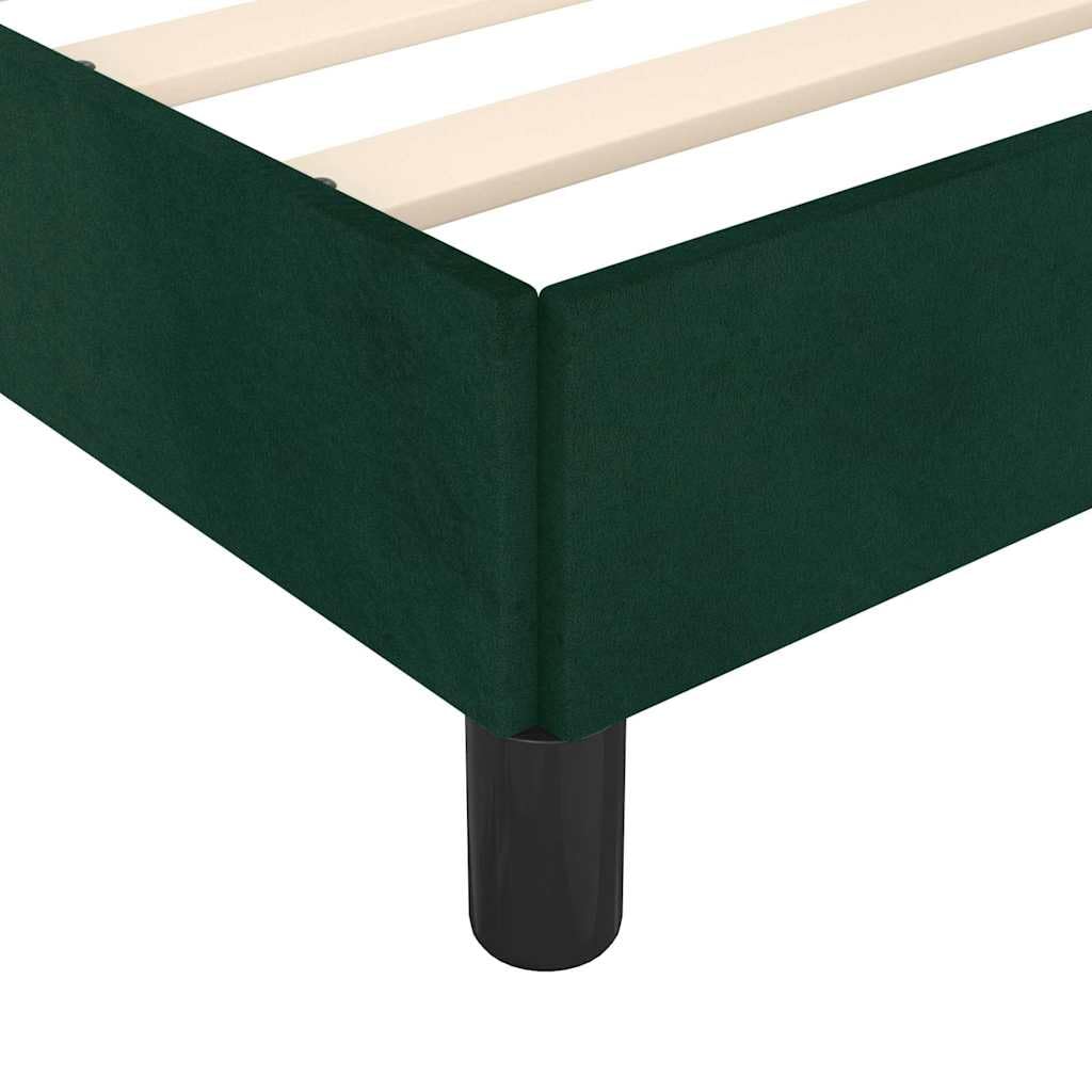vidaXL Polsterbett, Bett Bettgestell mit Lattenrost, Schlafzimmerbett Doppelbett mit Stützbeinen, Bettrahmen Schlafzimmermöbel, Dunkelgrün 120x200cm Samt