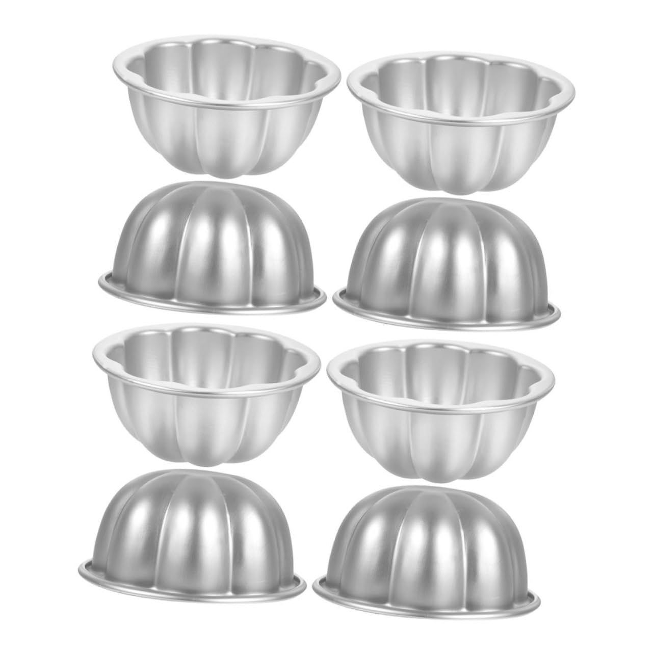 INOOMP 8pcs Flower Shape Aluminum Alloy Cake Molds Non Stick Pudding and Jelly Molds for of Muffins Egg Tarts Desserts Versatile Baking Tools for All Occasions