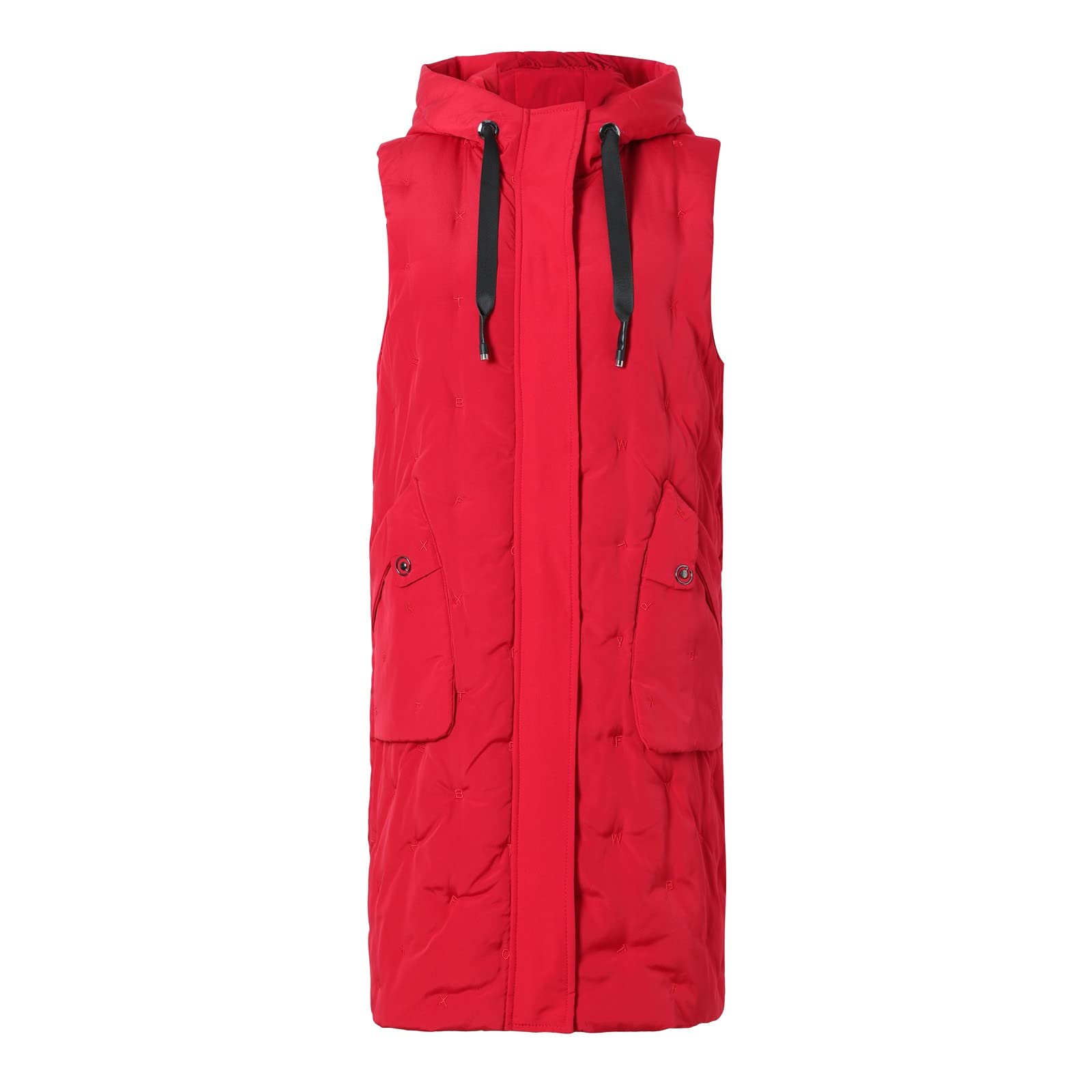 Chaleco con capucha para mujer de longitud media, chaleco acolchado con cremallera para mujer, chalecos casuales de moda de color sólido, chalecos versátiles ligeros y cómodos, chalecos cálidos con