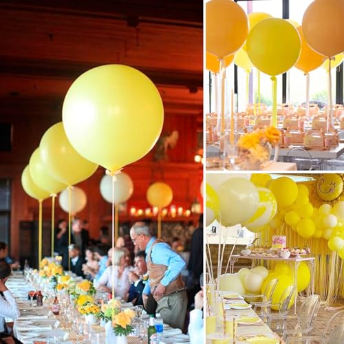 Image of PartyWoo Yellow Balloons 4pcs 36 Inch Yellow Latex Helium Balloons for Birthday Baby Shower Graduation Sunflower Anniversary Engagement Bee Hawaiian Beach Lemon Theme Party Decorations Yellow-Y55