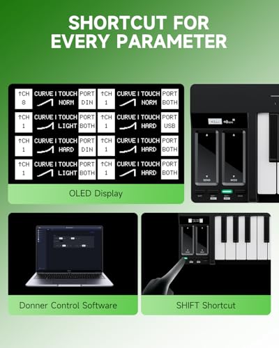 Donner KB-32M Portable MIDI Keyboard Controller – 32 Keys, with Magnetic Snap2Connect (S2C), OLED Display, USB/MIDI & DAW Software - image 4