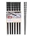Hopewey 6 pares de palillos japoneses de aleación negra chopsticks chinos de metal, antideslizantes, para restaurantes, reutilizables, lavables, para lavar platos