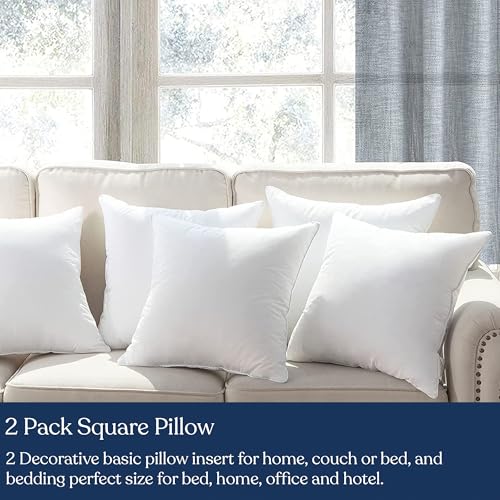 Delara-Premium-Organic-Cotton-Pillow-Insert-Set-of-2-100-White-Duck-Feather-Filling-Down-Proof-Organic-Cotton-Indoor-Throw-Pillows-Insert-for-Couch-Sofa-Bed-28X28 Delara Premium Organic Cotton Pillow Insert Set of 2 100 White Duck Feather Filling Down Proof Organic Cotton Indoor Throw Pillows Insert for Couch Sofa Bed 28X28
