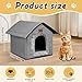 DAJASD Katzenhaus Outdoor Winterfest, Katzenhöhle, Hundehöhle mit Abnehmbarem Plüschkissen, Wasserdicht Wetterfester, Hundehütte Indoor, Hundehaus für Drinnen/Indoor 35x30x35cm (Grau, S)