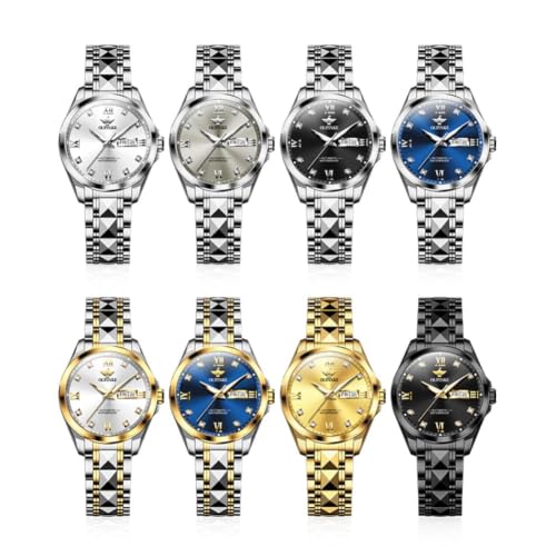 Image of OLEVS Automatic Womens Watch Mechanical Calendar Watches Diamond Fashion Waterproof Female Wrist Watch