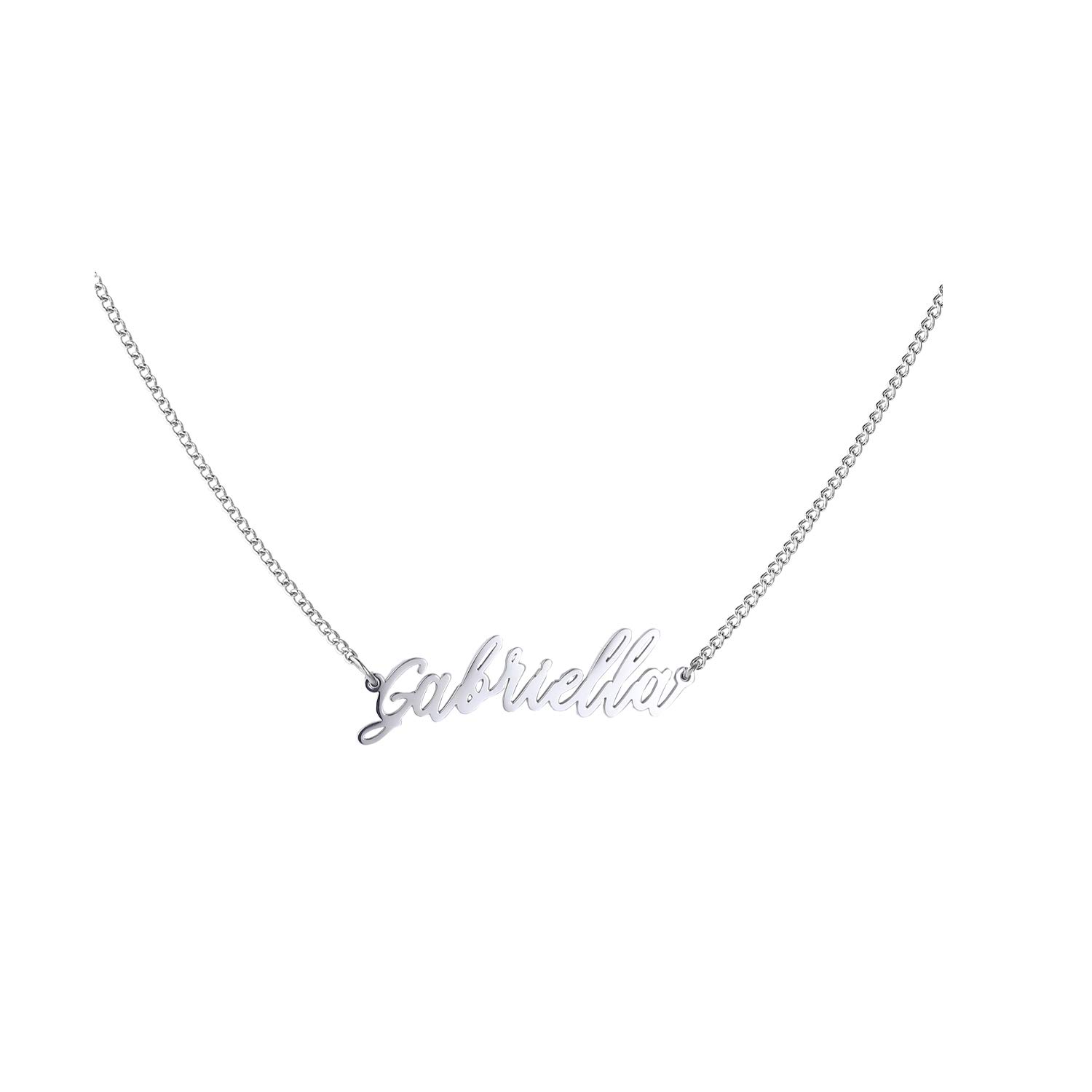 WIGERLONCustom Name Necklace Personalized Pendant 18k White Gold Plated for Women