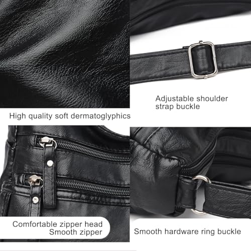 Crossbody Bags for Women - Soft Leather Multi-pocket Purses Shoulder Handbags with Adjustable Shoulder Strap4
