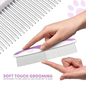 Poodlepetdogcombsforgrooming2packstainlesssteelteetheasilyremovedirtpropercarepreventsknotsandmatsforlongandshorthairedpetsantislipcomfortgriphandlepurple Urban Country Home Decor Poodle pet dog combs for grooming 2 pack stainless steel teeth easily remove dirt proper care prevents knots and mats for long and short haired pets anti slip comfort grip handle purple urban country home decor