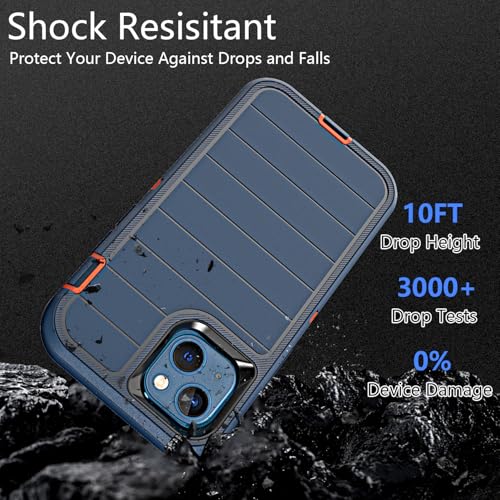 Coque iPhone 13 Mini contre les rayures et chutes coque 3 en 1 bleu orange - 6
