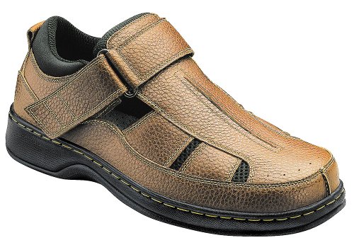 Orthofeet Melbourne Mens Fisherman Strap Brown 8.5 Medium