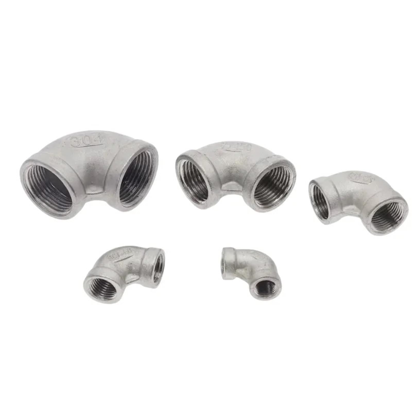BSPT złączka gwintowana ze stali nierdzewnej 304 kątowe 90 stopni, adapter do akwarium, 1/8", 1/4", 3/8", 1/2", 3/4", 1", 1-1/4" (4")