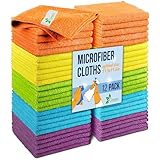 GREEN LIFESTYLE Chamois Cloth, Microfiber Cleaning Cloth 12 Pack, Borderless Towels Cleaning, Car Microfiber Towel, Drying Car Wash Towels (11.5' x 11.5', Multicolor)