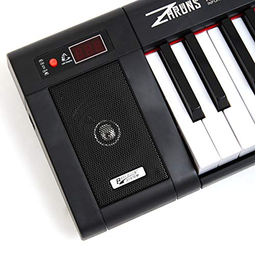 ZHRUNS Electric Keyboard 61 Keys & Sheet Music Stand-Portable Electronic Keyboard Musical Instrument with Headphone Jack & Teaching Modes for Beginners (Adults and children) (Black) - Thumbnail 4