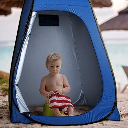 Image of ROPODA Pop Up Changing Tent 83 inch x 48 inch x 48 inch, 6.9FT Upgrade Shower Tent, Portable Changing Room, Shower Tents For Camping, Privacy Tents,Includes 1 Removable Bottom,8 Stakes,1 Rain Cover,1 Carrying Bag