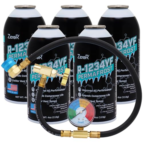 Air Conditioning, Cleaning of the R1234yf Refrigerant Circuit (U.S. Only) - 2018-2019 Volkswagen 6 ZeroR® Permafrost for R1234YF AC Systems | Performance Booster | 5 Cans + 24' HD Can Tap Gauge