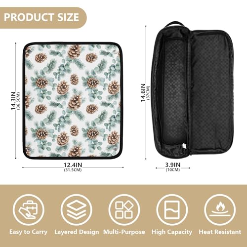 Bolsa de viaje resistente al calor para herramientas de cabello Branches Eucalyptus Marble, organizador portátil para planchas, rizadores y accesorios de cuidado capilar miniatura 4