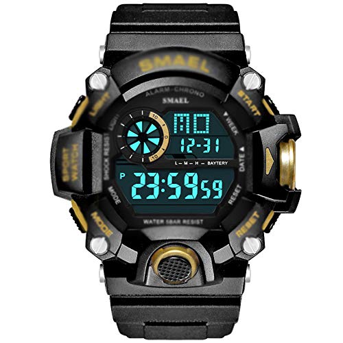 Preisvergleich Produktbild RHJK Sportuhren-Herrenmode Digitaluhr, Outdoor-Sportuhr, wasserdichtes Multifunktionsgerät, Leuchtend, mit Wochenanzeige, Alarm, Monatsanzeige, Kalender-B