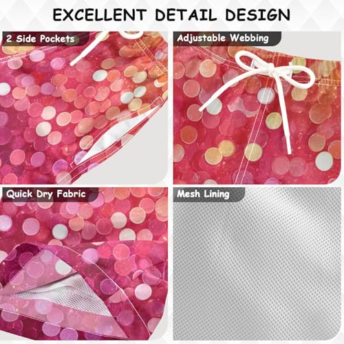 Pigsaly Boys Swim Trunks Gradient Flashing Apricot Pink Oeange Glitter Boys Board Shorts Swimsuit Swimwear Bathing Suit XS3