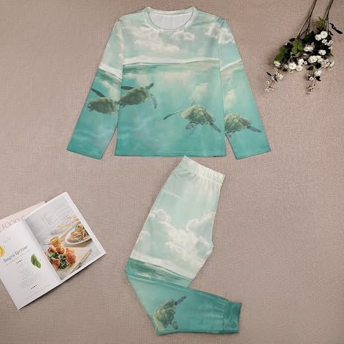 Sea TurtlesBoys Casual Comfort Pajamas, Long Sleeve Pajama Set160CM3