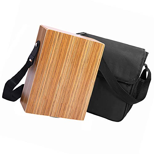 RASTKY Tambor de Cajón Viajero con Cuerdas con Efecto Similar a un Zumbido, Liviano y Portátil para Practicar el Ritmo, Incluye Mini Llave y Bolsa de Transporte, Ideal para Acompañamiento de Banda,