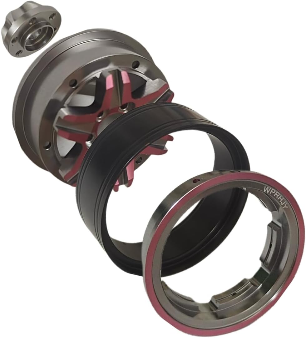 Aluminum 1.9 Beadlock Wheels ，Cool Design Wheel Hub, Set of 4, for 1:10 RC Crawler Axial TRX4 TRX6 SCX10 II 90046 SCX10 III AXI03007 Redcat Gen7 Gen8 (Pink Titanium)