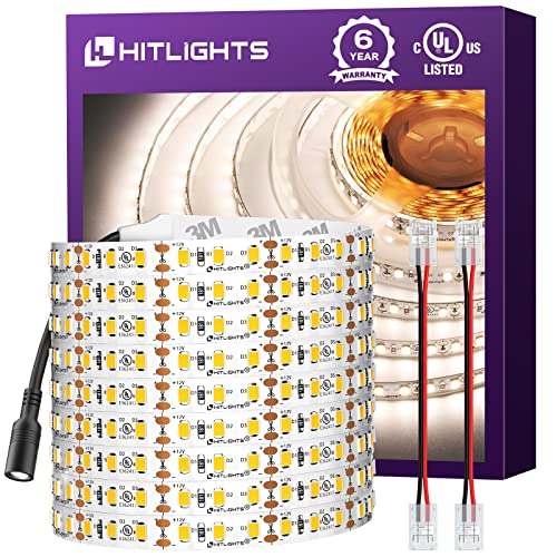HitLights LED Strip Lights Neutral White 4000K, 24.6ft High Density 12V Tape Light Dimmable, 900 LEDs, CRI>90, UL Listed, Flexible Rope Lights for Bedroom, Kitchen, Cabinet(Power Source Not Included) HitLights LED Strip Lights Neutral White 4000K, 24.6ft High Density 12V Tape Light Dimmable, 900 LEDs, CRI>90, UL Listed, Flexible Rope Lights for Bedroom, Kitchen, Cabinet(Power Source Not Included)