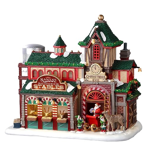 Lemax Santa's Reindeer Stables, Battery Operated (4.5V) #25926