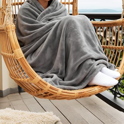AiTodos® Kuscheldecke Flauschig Decke Sofa – 200 x 150 cm, Mehrzweckdecke für Sofa, Bett und Büro, Weich, Warm und Maschinenwaschbar (Grau)